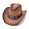 Western Cowboy Straw Hat Women's Big Eaves Outdoor Sun Hat Mountaineering Knight Hat Men's Travel Sunscreen Hat Tide