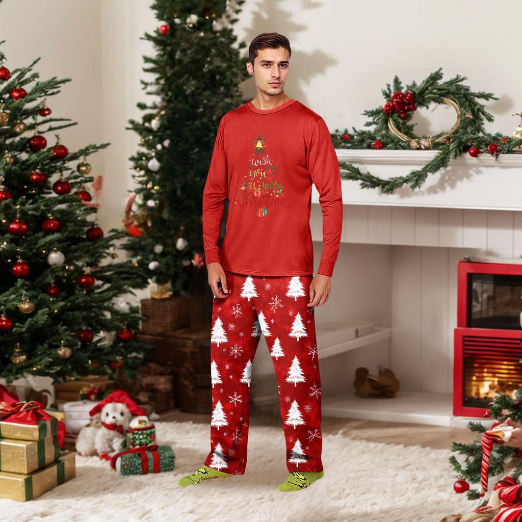 Druck Niedliches Familien-Set Pyjamas, Hauskleidung, Familien-Set Langarm-Oberteil Hosen-Set