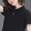 Maglietta da Donna a Maniche Corte con Collo a Polo, Tinta Unita, Vestibilità Regolare, Uniforme da College, Top Casual da Lavoro