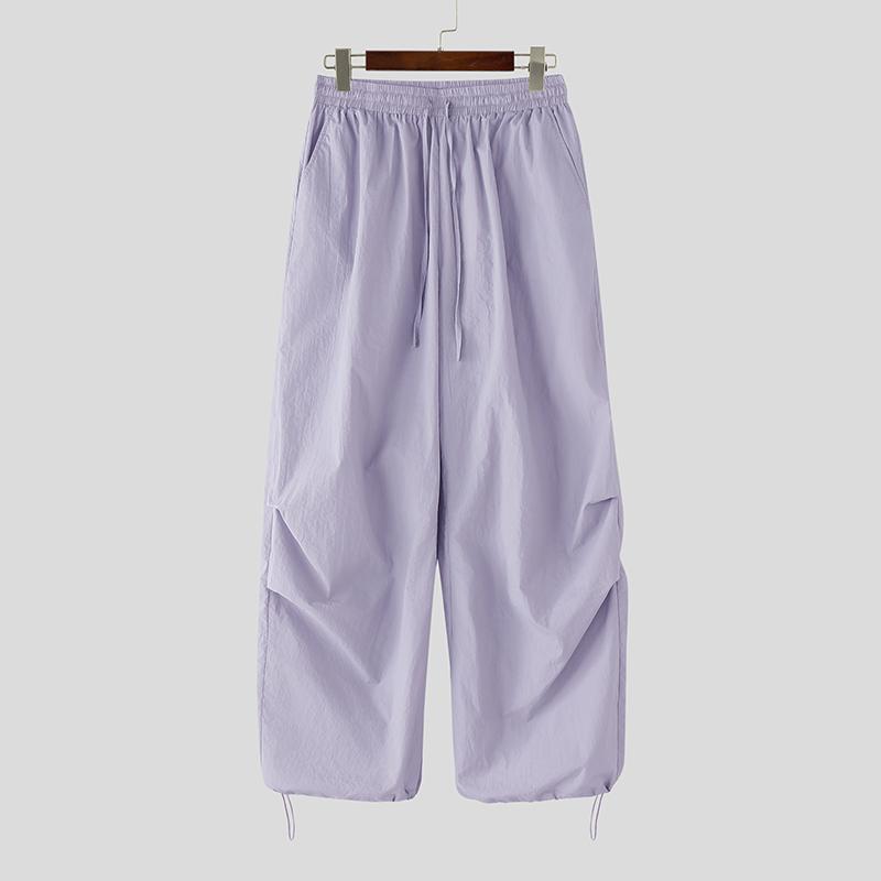 INCERUN Pantaloni Cargo Lunghi Casual Leggeri con Vita Elastica e Orlo con Coulisse da Uomo