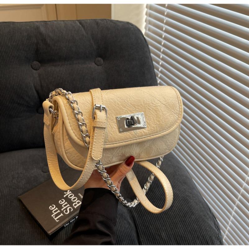 Mini Chain Bag Women's New Versatile High-quality Texture Niche Silver Messenger Bag