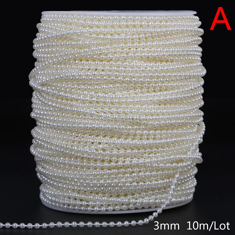 Abs Round Pearl Beads Rope Diy Craft Supplies Jewelry Decoration Wedding Dress
