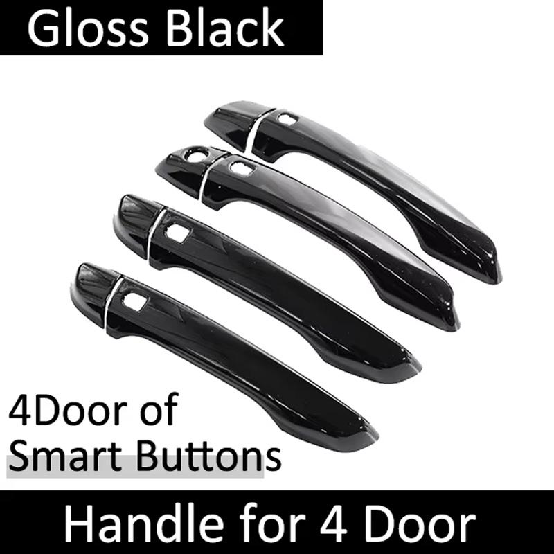 For Peugeot 208 MK2 P21 2020~2023 2021 2022 Gloss Black Car Door Handle Cover Protective Exterior Trim Stickers Auto Accessories
