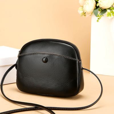 Leren Tas Dames Kussentas Modieus Retro Zomer Schoudertas Messenger Tas Kleine Ronde Leren Rijst