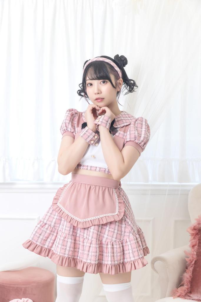Lyrical Palette Cosplay Halloween Idol Tweed Maid Pink [Clear Stone] Women's
