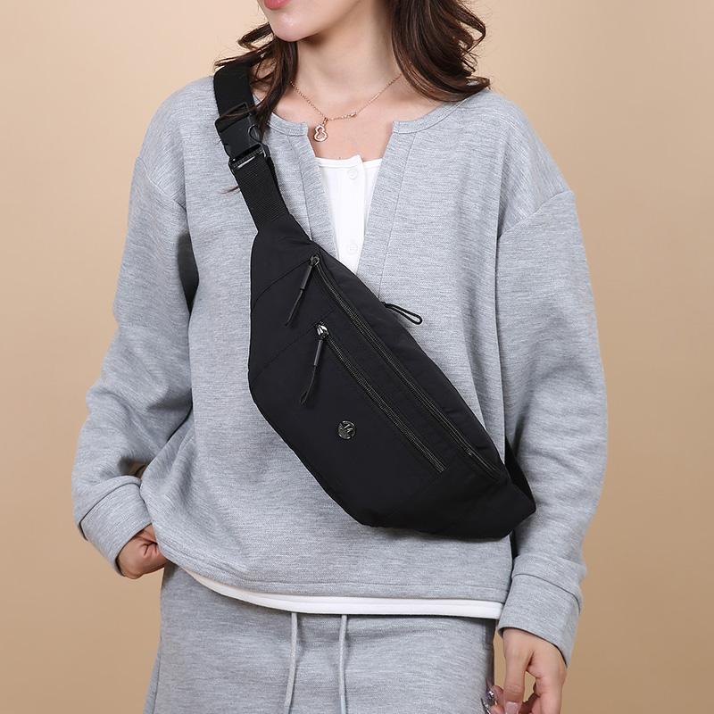 Solid Color Women's Chest Bag Nylon Lightweight Shoulder Crossbody Bag Outdoor Sports Cycling Mobile Phone Waist Bag