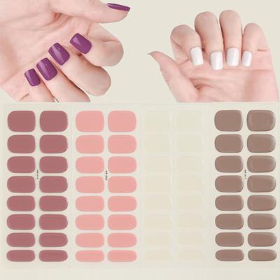 New Gel Nail Stickers Semi-cured Phototherapy Nail Stickers Full Stickers Waterproof Long-lasting Simple Style Gel Soft Nail Stickers