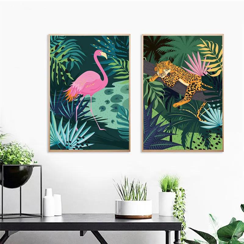 Animals Canvas Painting Koala Jungle Posters and Prints Nordic Monstera Leaf Wall Art Pictures for Living Room Home Decoration