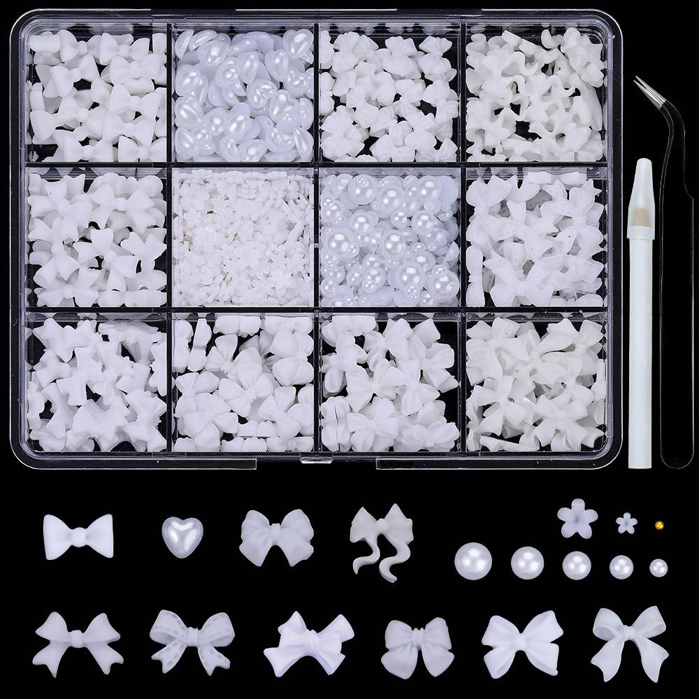 

Набор из 12 сеток, микс украшений для нейл-арта в виде бантов, украшения из смолы своими руками, микс украшений для нейл-арта с цветным жемчугом.