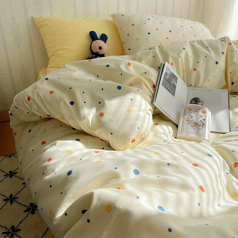 Vintage Floral Bedding Set Ins Single Double Size Duvet Cover No Filler Flat Sheet Pillowcase Soft Girls Home Bed Linens