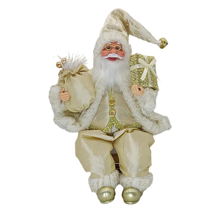 Santa Claus Seated Figurine Christmas Scene Doll Decorations Holiday Gift