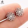 Bohemia Plant Stainless Steel Earrings Women Apple Cherry Leaf Mushroom Flower Stud Earring Piercing Jewelry