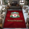 Liverpool Customize Text Floor Mat Design for Playrooms Dining Room Game Room Living Rooms Anti-slip Rug Anime Office Decor Perfect Gift for Women/Men