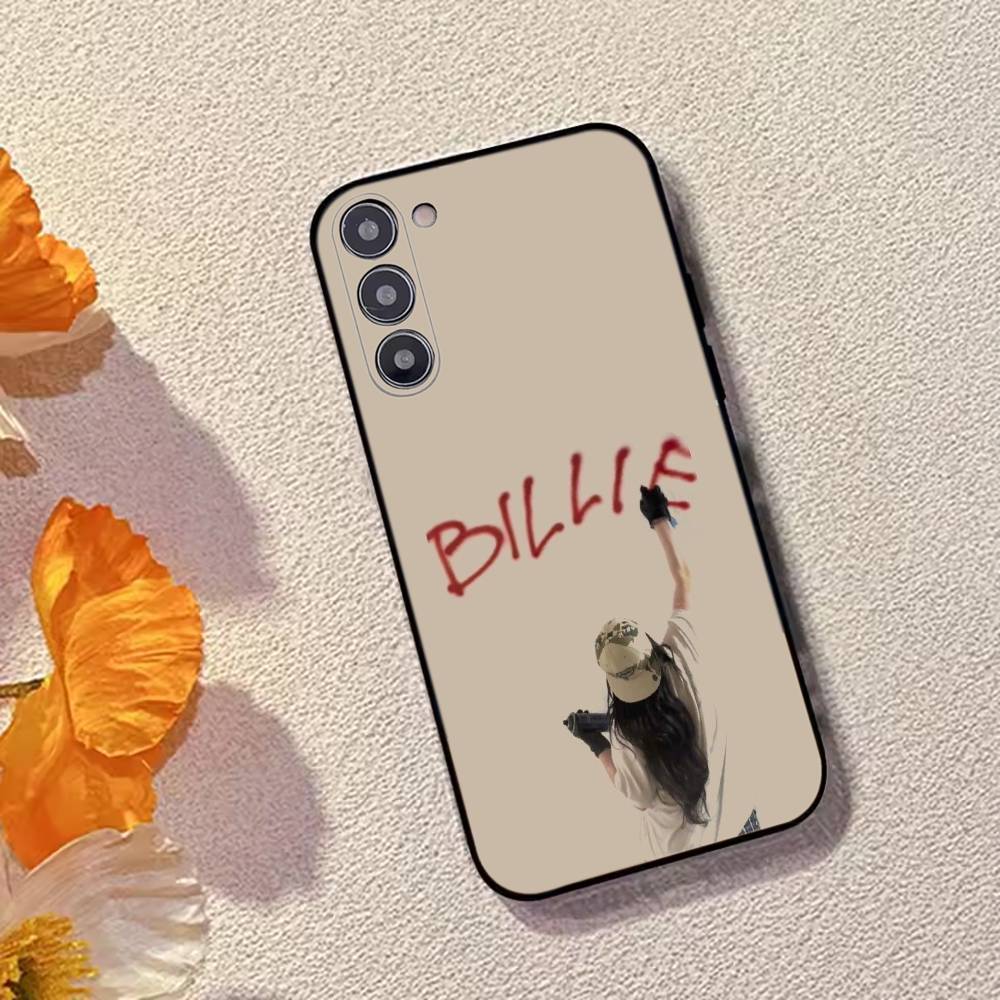 Pouzdro na telefon Musician Billie E-Eilish pro Samsung Galaxy A73, A72, A71, A70, A53, A52, A51, Ostatní Měkký černý kryt
