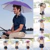 Black Coated Rainproof Fishing Umbrella Hat, Head Worn Sun Protection Cap for Tea Picking, Outdoor Sunshade & Angling