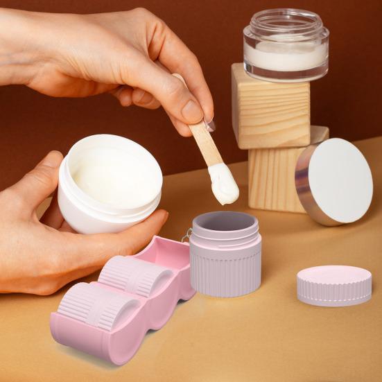 Silicone Cosmetic Packaging Box Set with Hanging Hole Leakproof Travel Toiletry Container for Skin Products Accessories