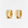 Unique Personality Light Luxury Copper Plated 18K Real Gold Inlaid With Diamonds Fashion Double Ring Earrings Exquisite Earrings