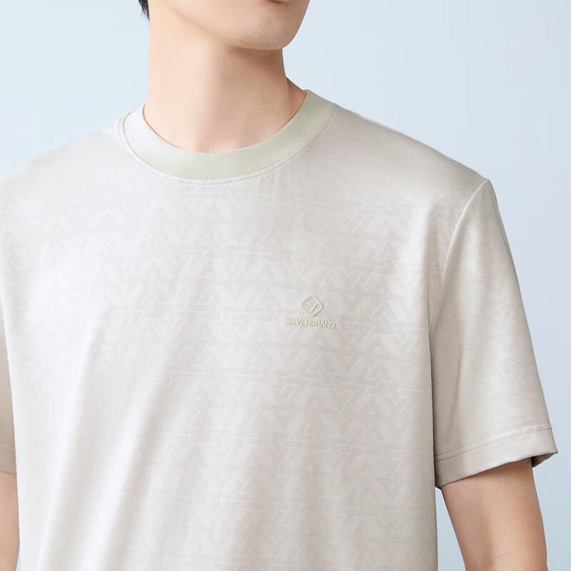 Seven Men's Modal Cooling Jacquard Round Neck T-shirt