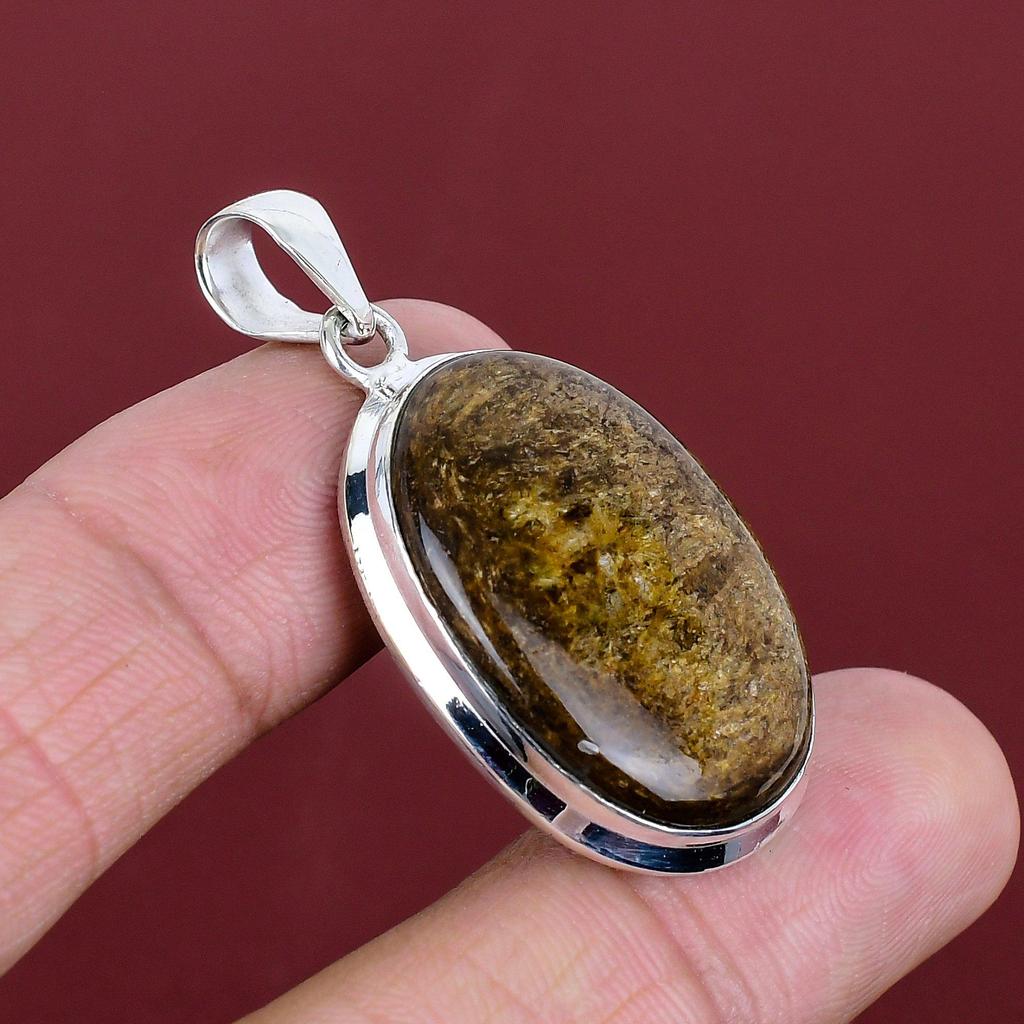 Bronzite pendant 925 sterling silver pendant antique jewelry top quality gemstone pendant handmade jewelry gifts for women statement pendant