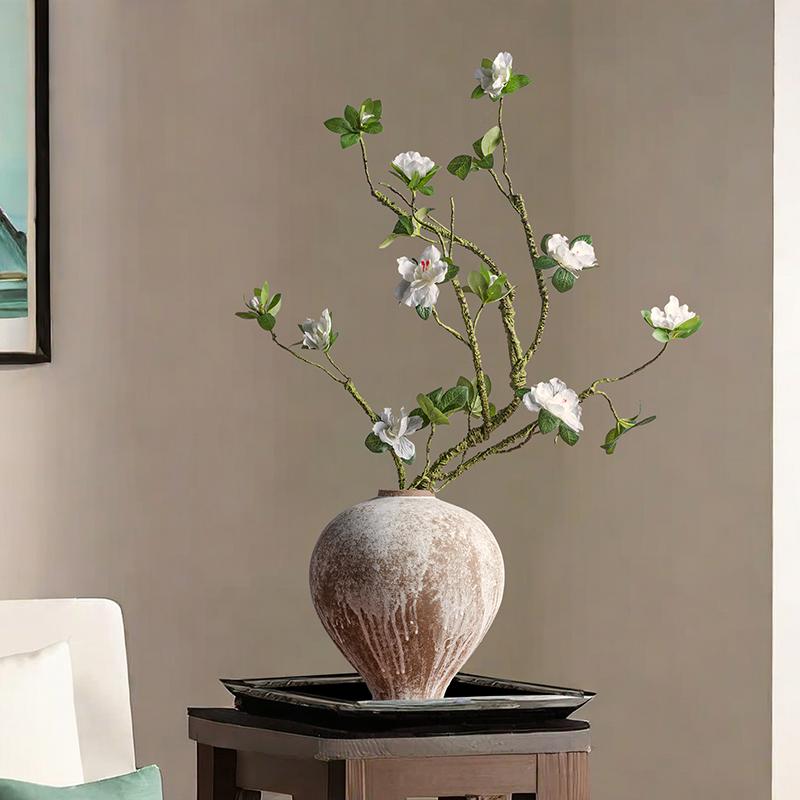 Vaso in Ceramica Stile Wabi-Sabi per Fiori Secchi in Soggiorno