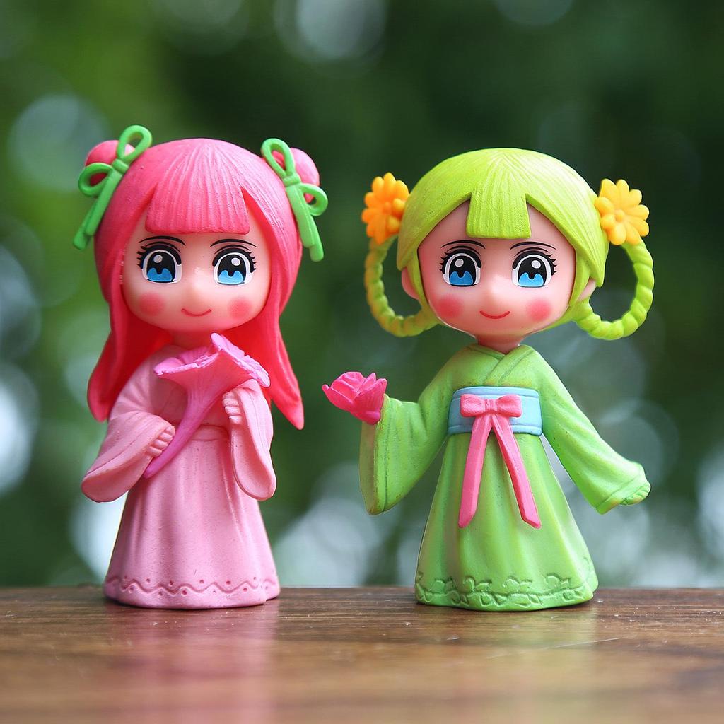 National Trend Ancient Style Girl Doll Figure Blind Box - Cute Skirt Doll Desktop Cake Decoration Ornament