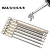 6pcs Ball End Head Hex Screwdriver Bit Metric 100mm Long Magnetic Driver H2.5-H8
