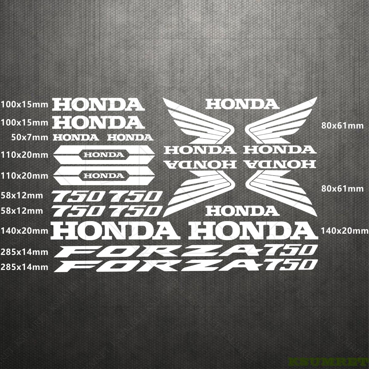 Honda Motorcycle Stickers FORZA 750 Logo Decal Waterproof белый