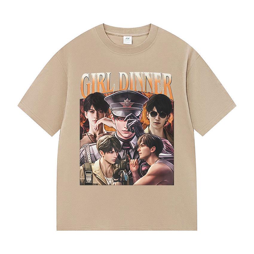 Funny Girl Dinner Caleb Graphic Tee Shirt Love and Deepspace Novelty Summer O-Neck T-Shirts Fashion High Quality Cotton T Shirts