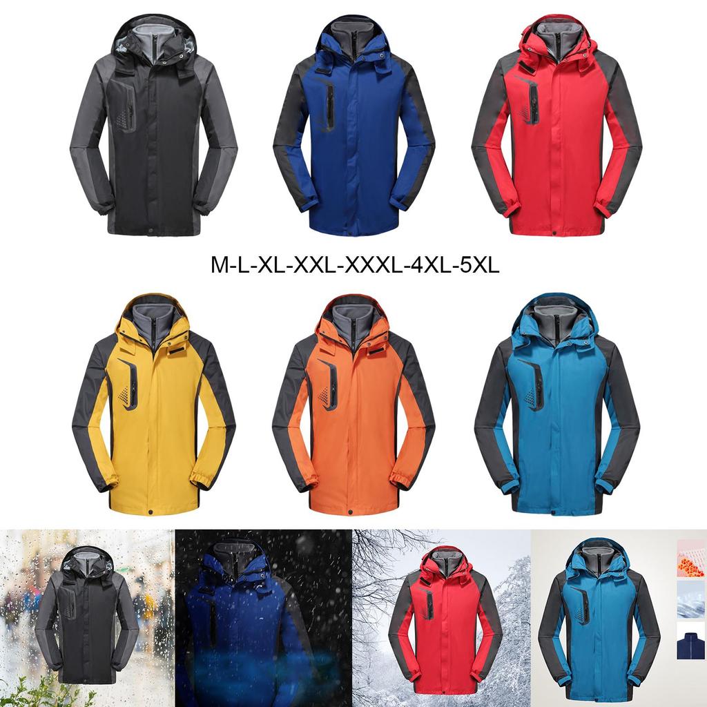 Hooded Softshell Jacket Waterproof Overcoat Winter Windbreaker for Climbing Skiing Outdoor Camping