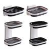 Soap Box Double Layer Shower Soap Dish with Strong Suction Cup Easy to Install No Drilling Wall Mounted Soap Tray