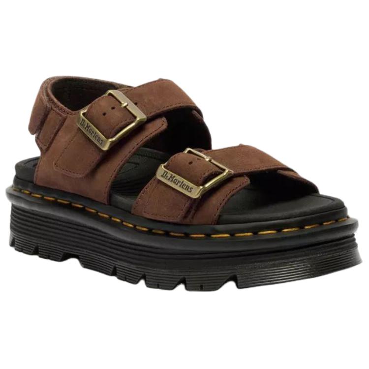 Dr. Martens Zebzag Suede Versatile Vintage One-Strap Sandals Women sandals Brown 42853200