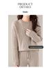 Women's 24 Autumn/Winter Korean Loose Twisted Wool Suit: Cozy Round Neck Sweater & Straight Pants Set