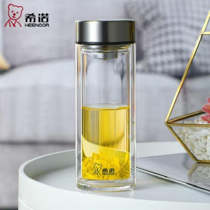 Xeno XN-6593 Double Wall Glass Tea Bottle