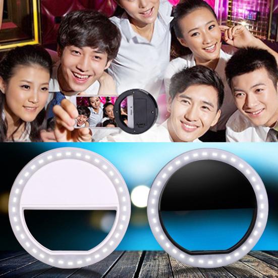 Portable Clip Fill LED Ring Photography Light Selfie for iPhone Android Phone