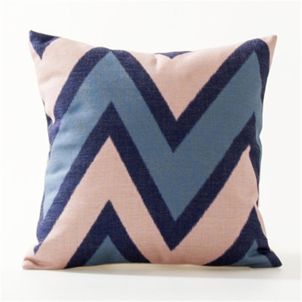 

Decorative Throw Pillow Geometry Pink Blue Geometric Elephant Cushion Cover For Sofa Home Funda Cojines 45x45cm 16x16Inch