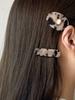 Oar Classic Point Hair Barrett Pin (Select 1 Of 2 Types) [Beige Leopard Print]