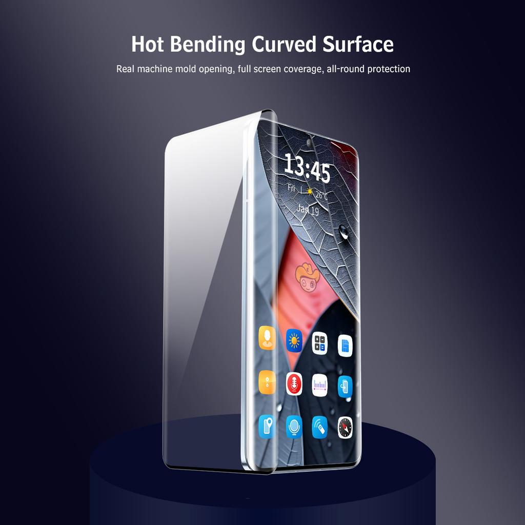 ENKAY HAT PRINCE 2PCS for Oppo Find X6 Pro Clear Screen Protector 3D Curved Side Glue Tempered Glass Support Fingerprint Unlock