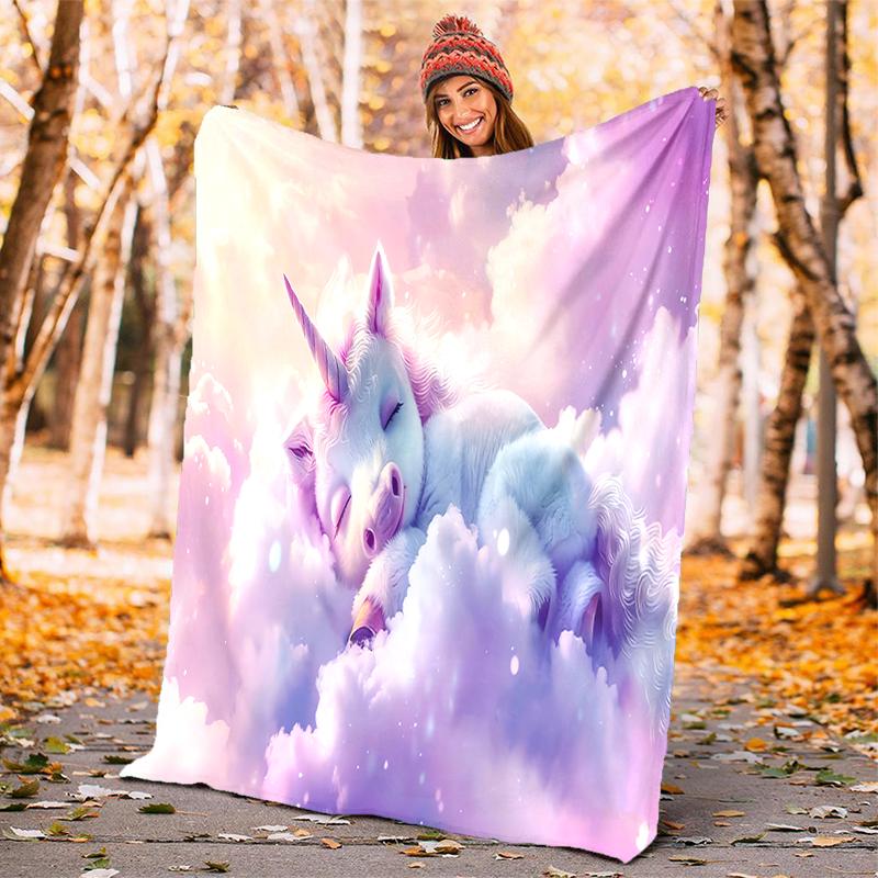 

1PC Unicorn on the Clouds blanket, al season lightweigh Poster blanket home office outdoor nap multifunc Poster blanketional blanket 80cm x 120cm