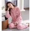 Coral Fleece Pajamas Women'S Autumn And Winter Flannel Fleece Thickened Loungewear Winter Wear Suit
