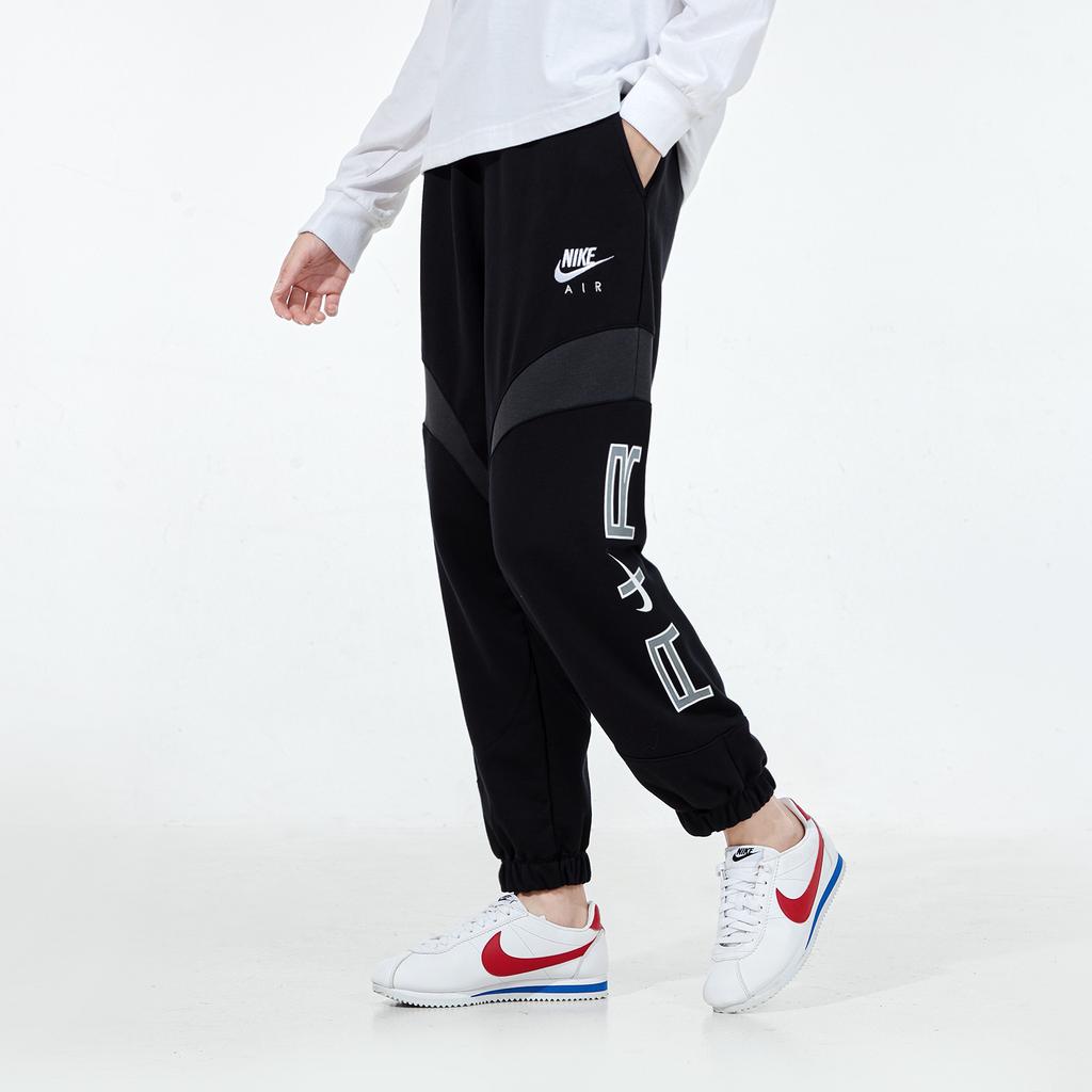 Nike As W Nsw Air Flc Mr Jggr Vyšívané Logo Color Block Pletené Sportovní Joggers Dámské Joggers Černé DD5420-010