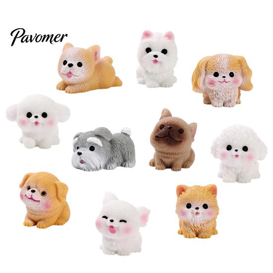 Small Decorative Figurines 2Pcs Mini Dog Figurines, Cute Resin Puppy Miniature Animal Figures, Car Dashboard Decorations Ornaments for Micro