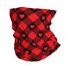 Pink Red Love Hearts Bandana Neck Warmer Women Men Hiking Camping Tube Mask Scarf Motorcycle Headband Gaiter Face Cover