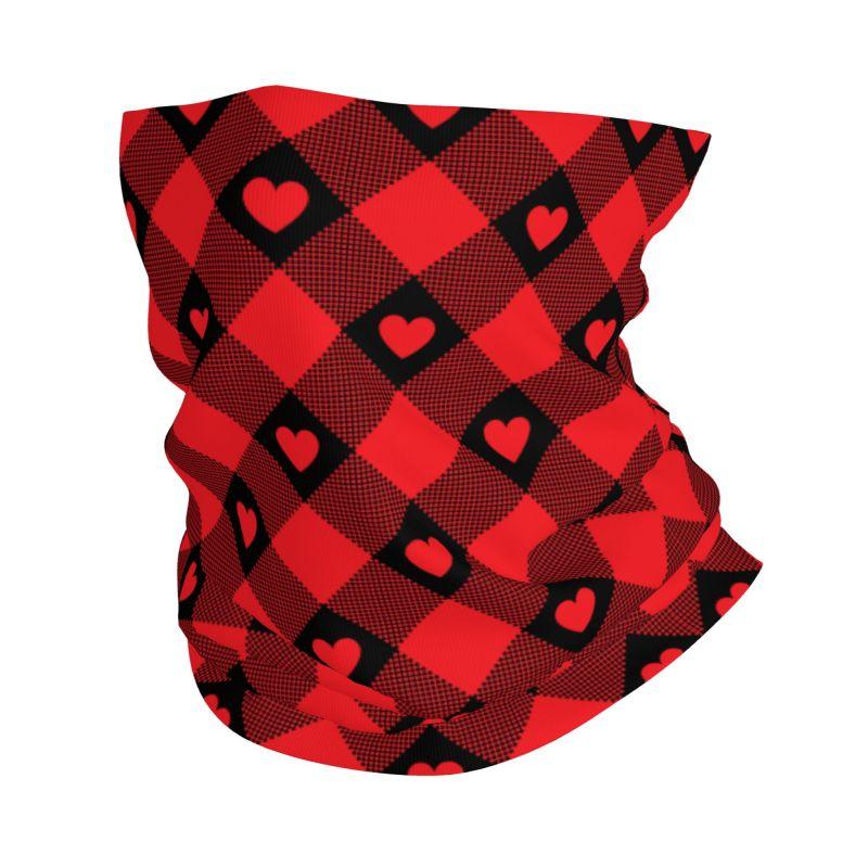 Pink Red Love Hearts Bandana Neck Warmer Women Men Hiking Camping Tube Mask Scarf Motorcycle Headband Gaiter Face Cover