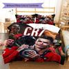 Cristiano Ronaldo Pattern Bedding,Quilt Set Quilt Cover Pillowcase Home Birthday Gift(1 * duvet cover + 2 * pillowcase, without core)