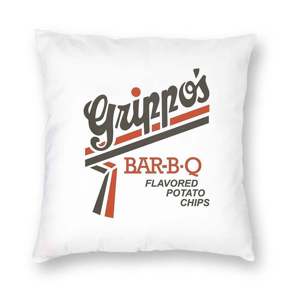 Grippos BarBQ Potato Chips Square Pillowcase Polyester Linen Velvet Printed Zip Decorative Pillow Case Home Cushion Cover