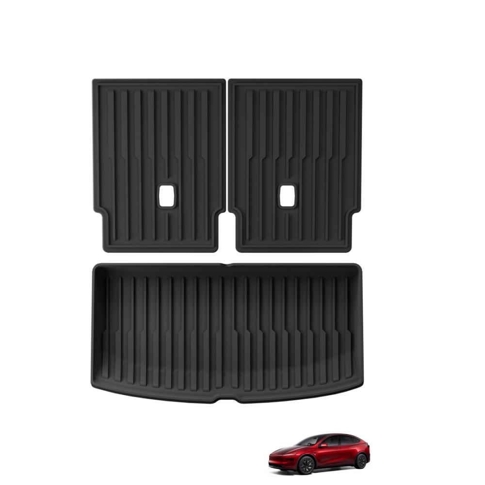 LUCKEASY Right Drive for Tesla Model YL 6seats RHD 2025 2026 Car Floor Mats Cargo Liner Trunk Pad TPE 3D Waterproof Accessories