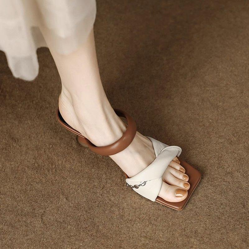Shoes for Women Color Spelling Woman Slippers Open Toe Sandals with Heel Summer Slides Sale Unique 2025 Trend Slip-resistant Non