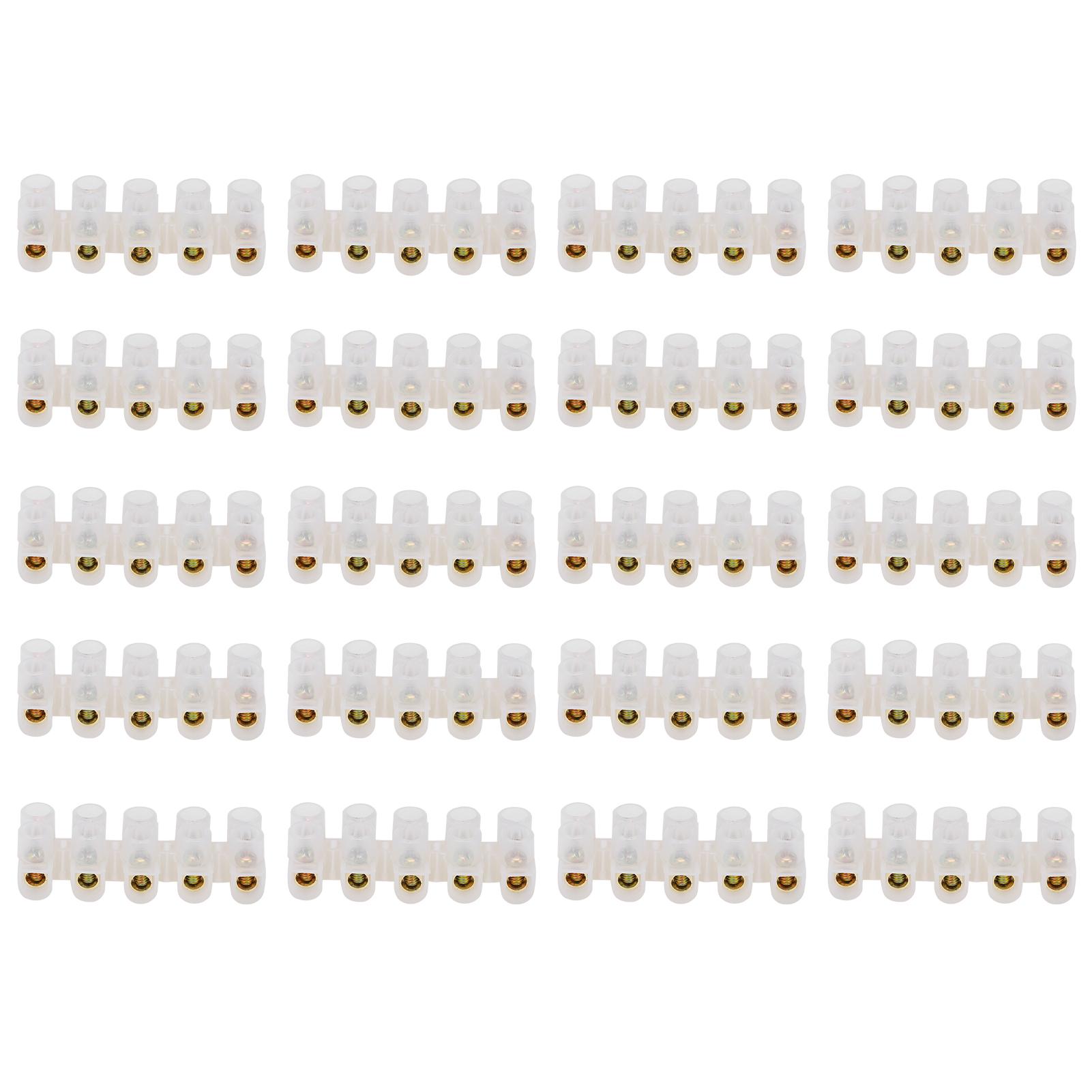 

20Pcs Terminal Block ThroughType FlameRetardant Industrial Wire Connector Supplies 20A(5in5out )