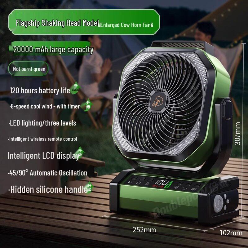 Portable DC Powered Oscillating Fan with Long Battery Life for Outdoor Camping