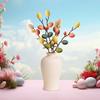 2PCS Easter Egg Tree Branch Artificial Easter Egg Twig Colorful Easter Egg Stem Easter Decoration Festival Party Home Vase Decor